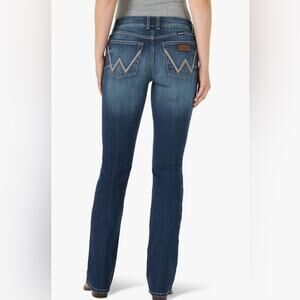 NEW WANGLER RETRO MAE WRANGLER RETRO STYLE MID RISE BOOT CUT JEANS SZ 27 3x34